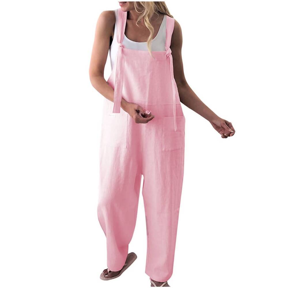 NEW BUCKETLIST v-back oversized solid double brushed romper in pink